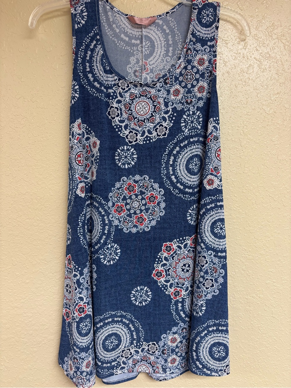 SJS Navy Blue Printed Medallion Tank
